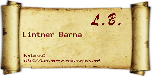 Lintner Barna névjegykártya